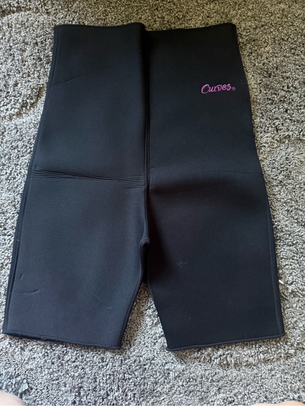 Women's Black Athletic Neoprene Shorts- Curves